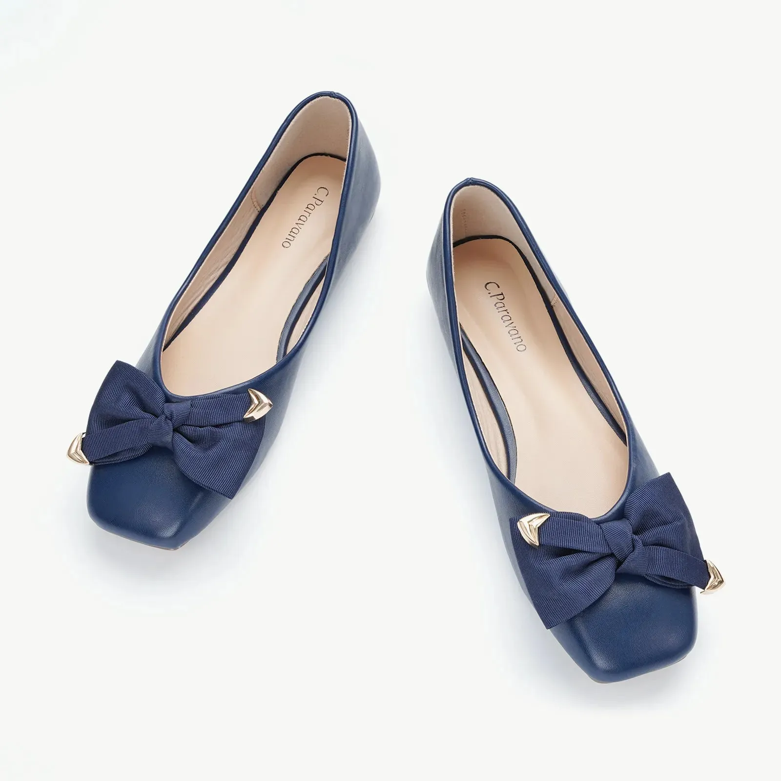 Metal Bow Ballerina Flats (Eva)