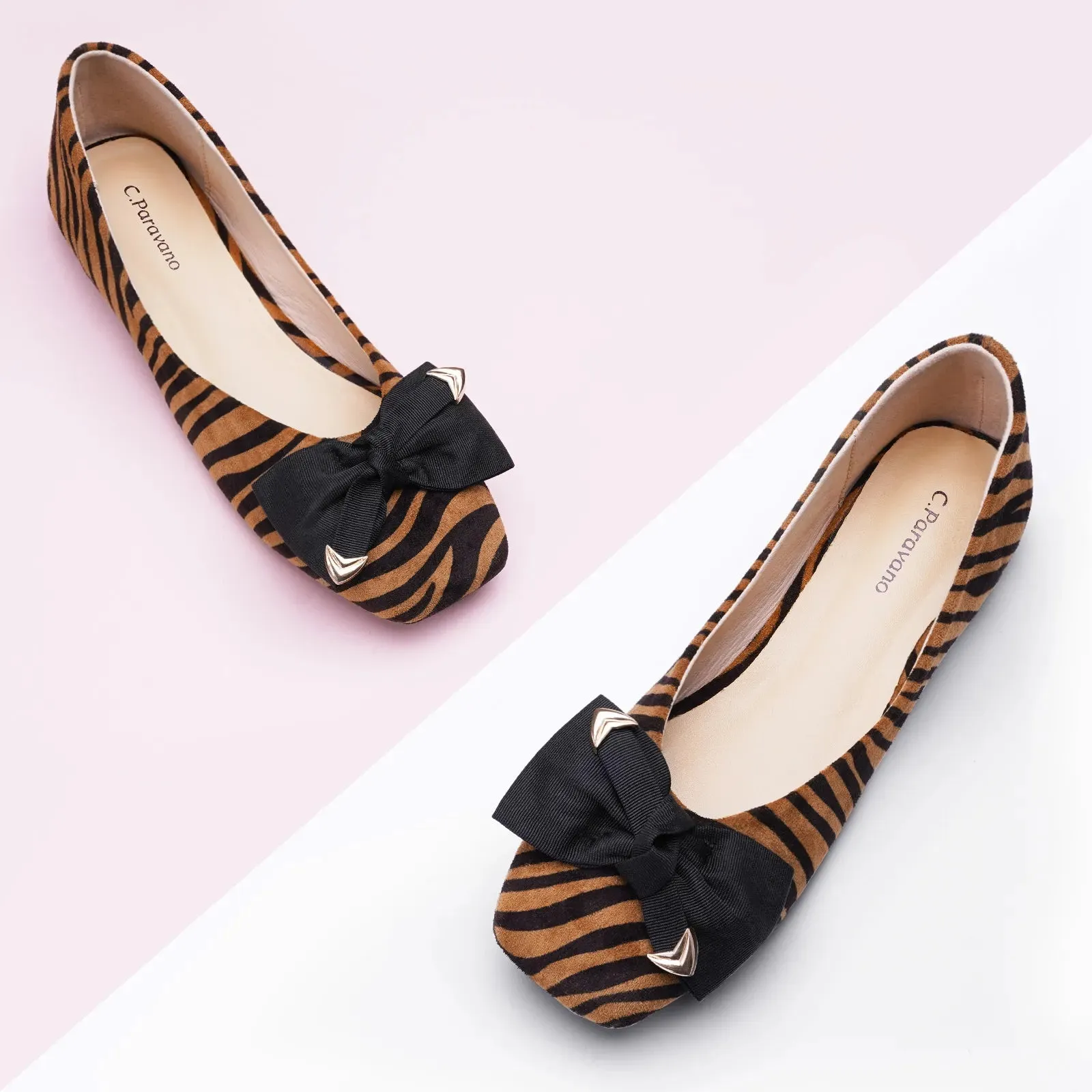 Metal Bow Ballerina Flats (Eva)