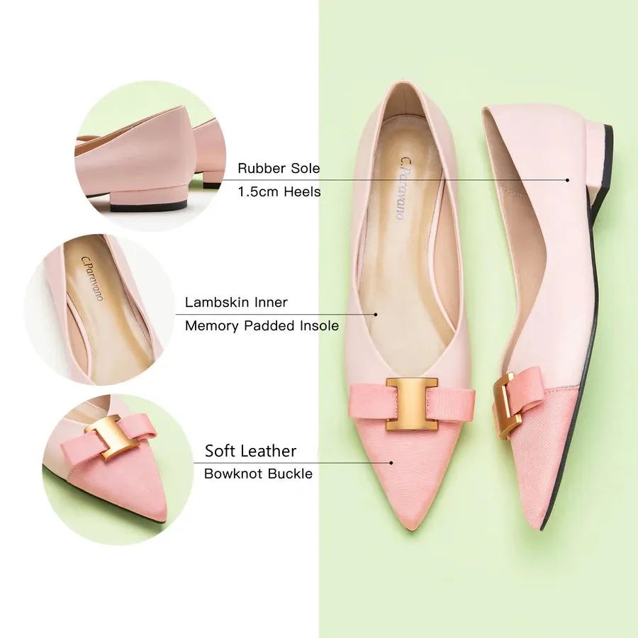 Metal Tie Flats (Aida) Pink