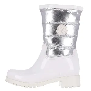 Moncler Gisele Metallic Rain Boots. Size 37