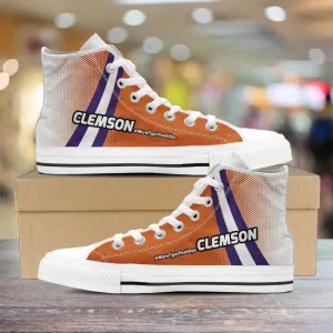 #MoreTigerPushUps Clemson Fan Canvas High Top Shoes