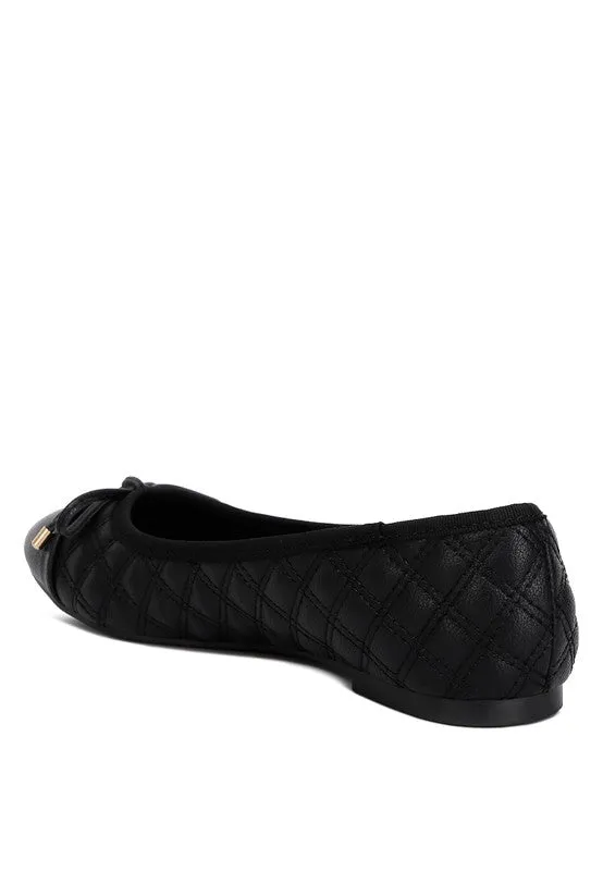 Naoki Quilted Faux Leather Ballerinas