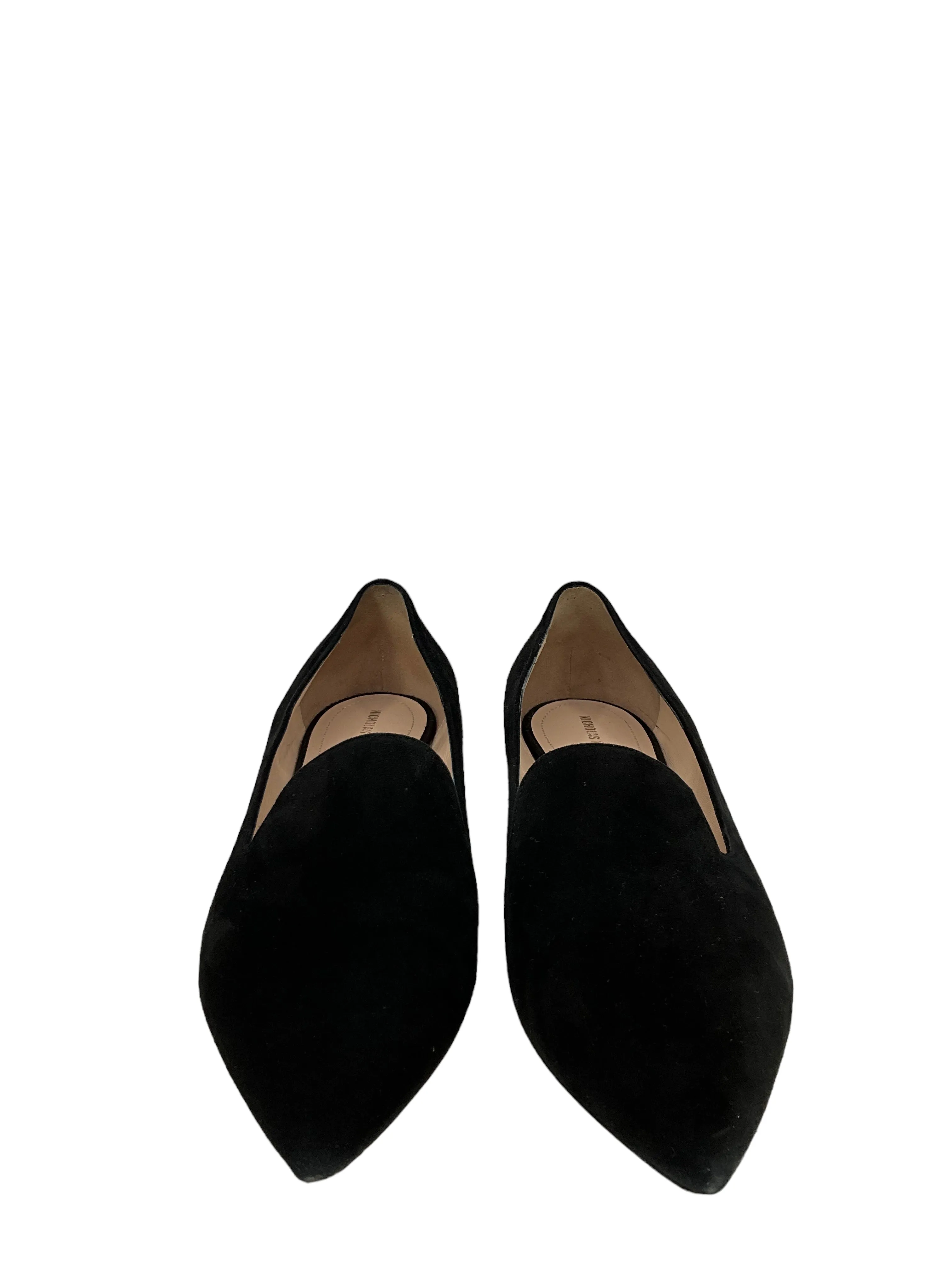 Nicholas Kirkwood Black Suede Pearl Heel Loafers Size 9