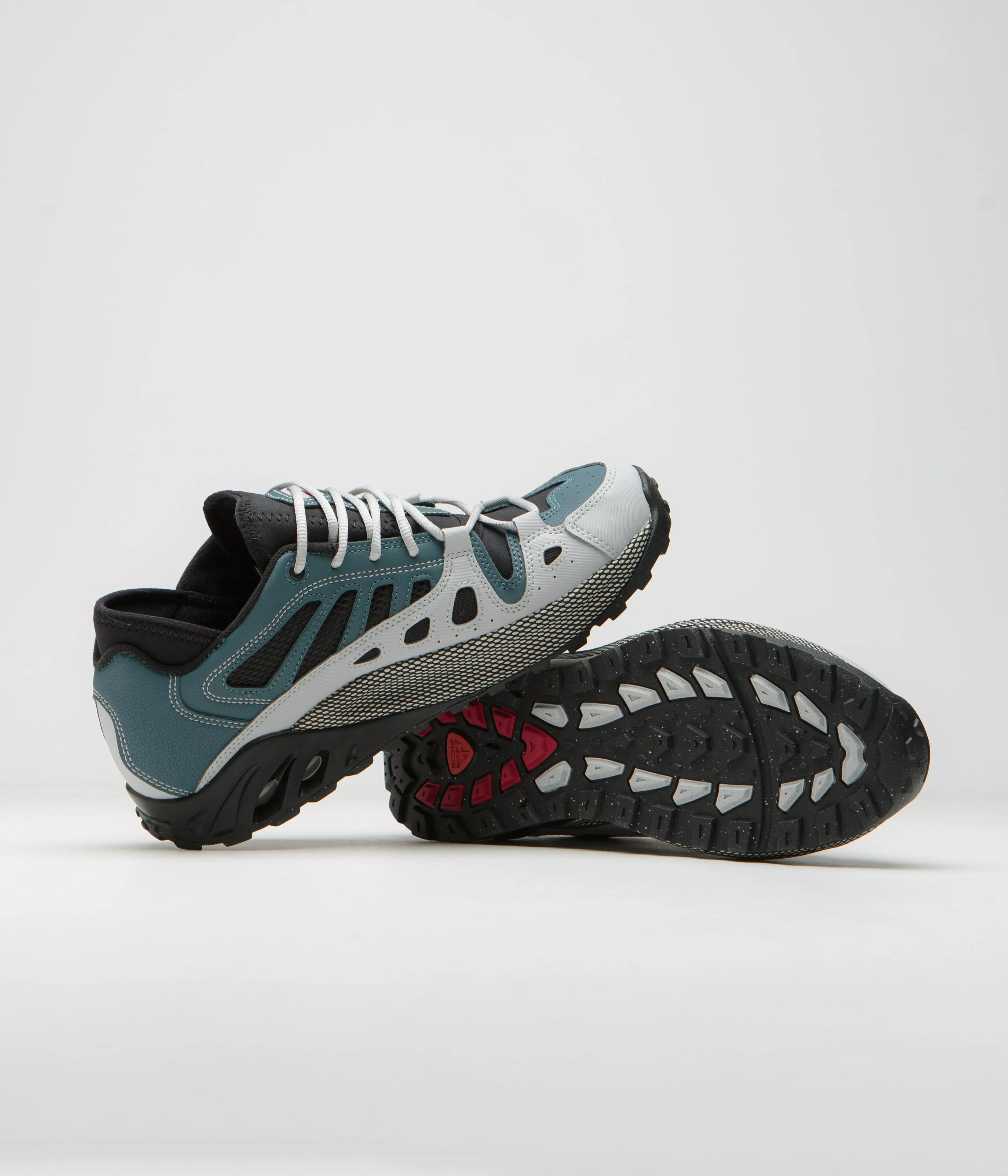 Nike ACG Air Exploraid Shoes - Ash Green / Varsity Red - Black - Neutral Grey