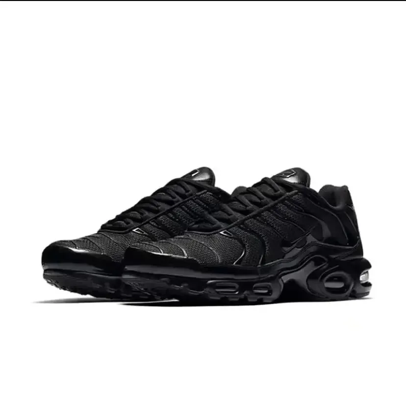 Nike Air Max Plus TN Triple Black Low Top Running Shoes for Men and Women Unisex