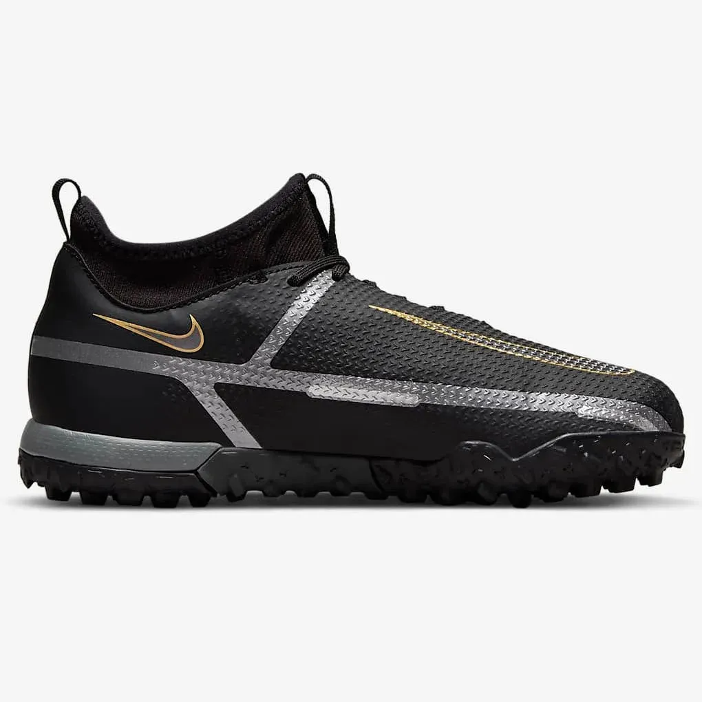 Nike JR Phantom GT2 Academy DF Turf - Black-Dark Grey-Gold