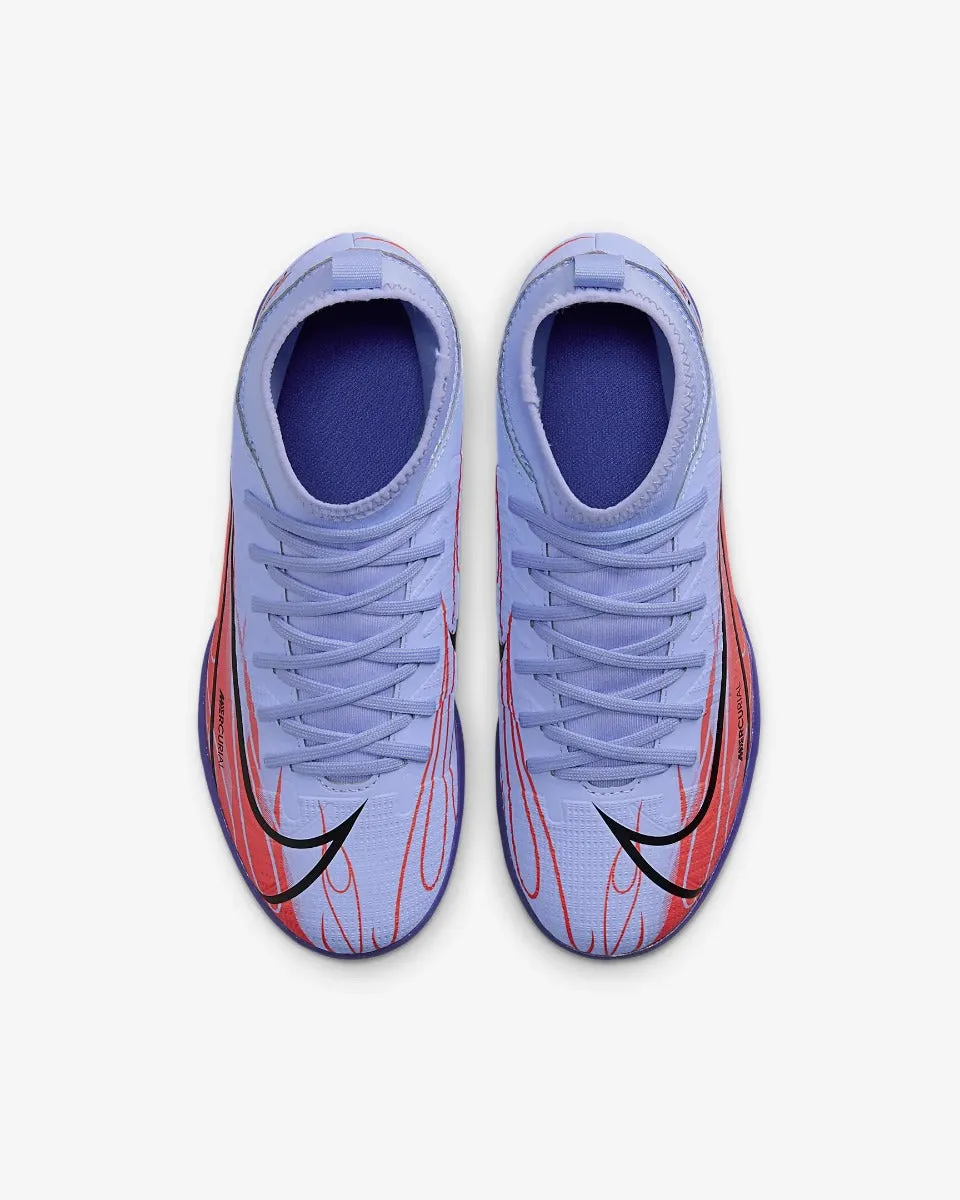 Nike JR Superfly 8 Club KM Turf - Light Thistle-Bright Crimson