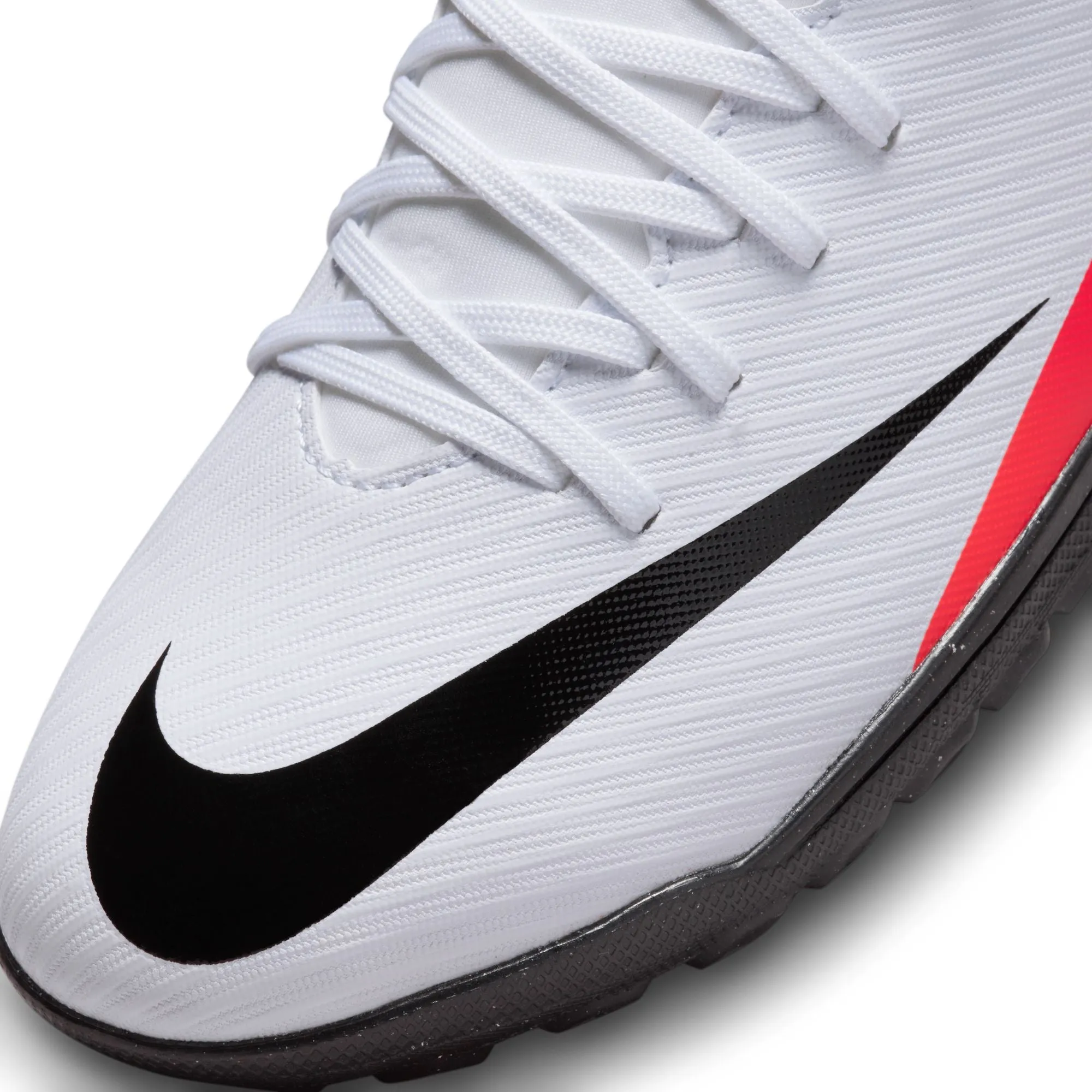 Nike Junior Zoom Superfly 9 Academy Turf Cleats - Bright Crimson/ White - Black