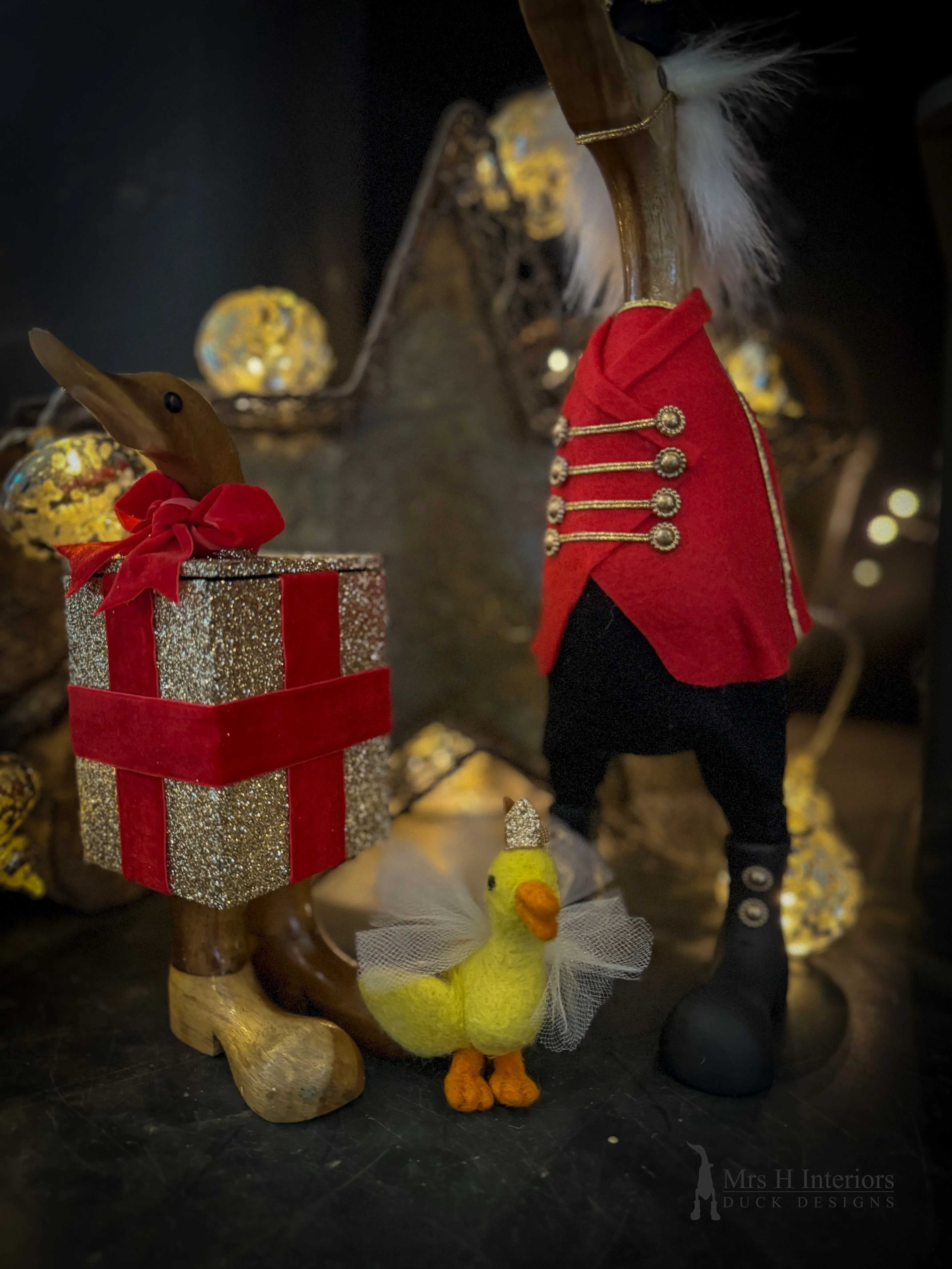 Nutquacker dressed nutcracker duck- Decorated Wooden Duck in Boots by Mrs H the Duck Lady