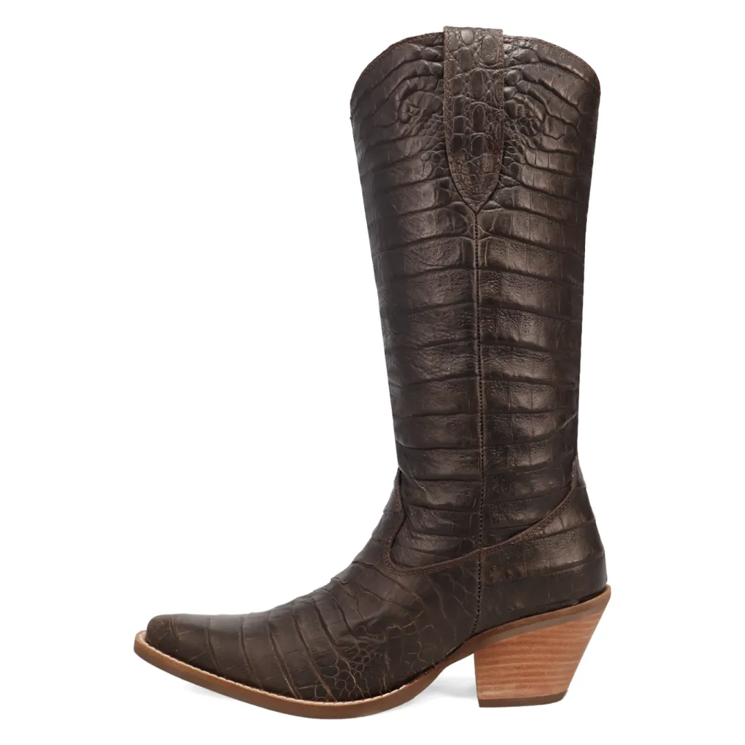 Online Exclusive | Dingo| Ozzie Animal Print Leather Boot in Brown **PREORDER