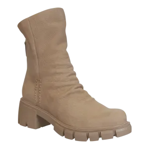 PROTOCOL in BEIGE Heeled Mid Shaft Boots