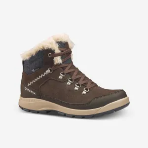 Quechua Women's leather warm waterproof snow boots - SH900 Mid