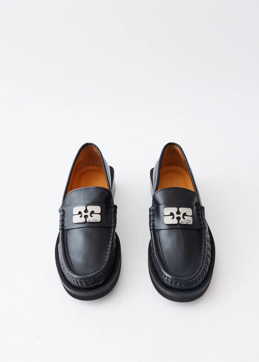 Rhinestone Logo Loafers