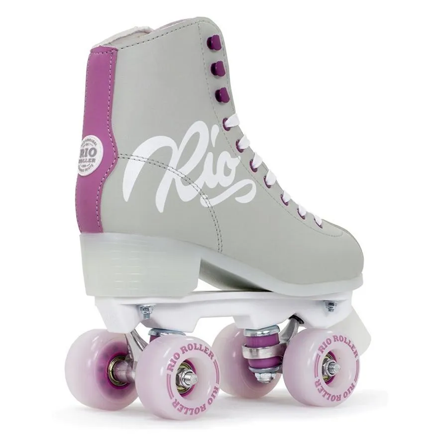 Rio Roller Script Grey and Purple Roller Skates