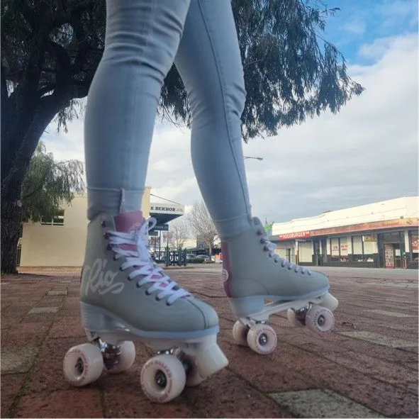 Rio Roller Script Grey and Purple Roller Skates