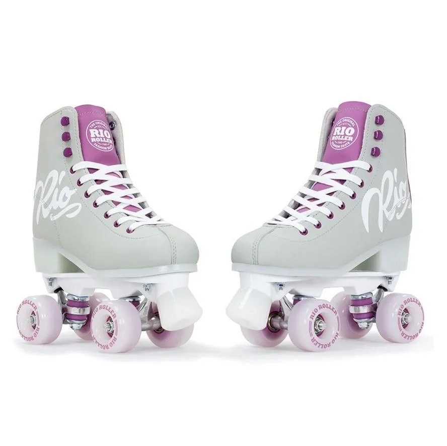 Rio Roller Script Grey and Purple Roller Skates