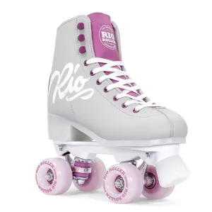 Rio Roller Script Grey and Purple Roller Skates