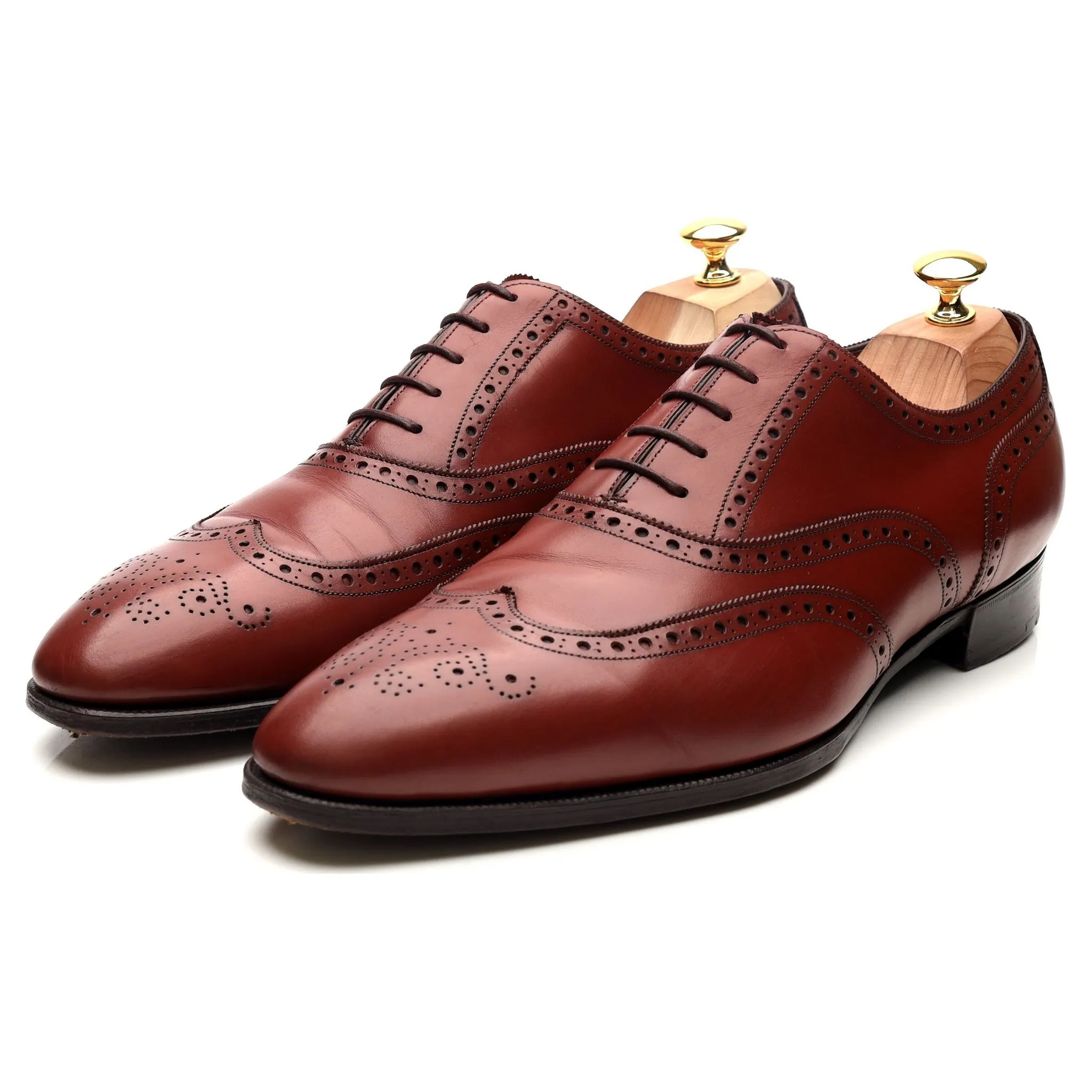 'Rothschild' Rosewood Brown Leather Oxford Brogues UK 11 F