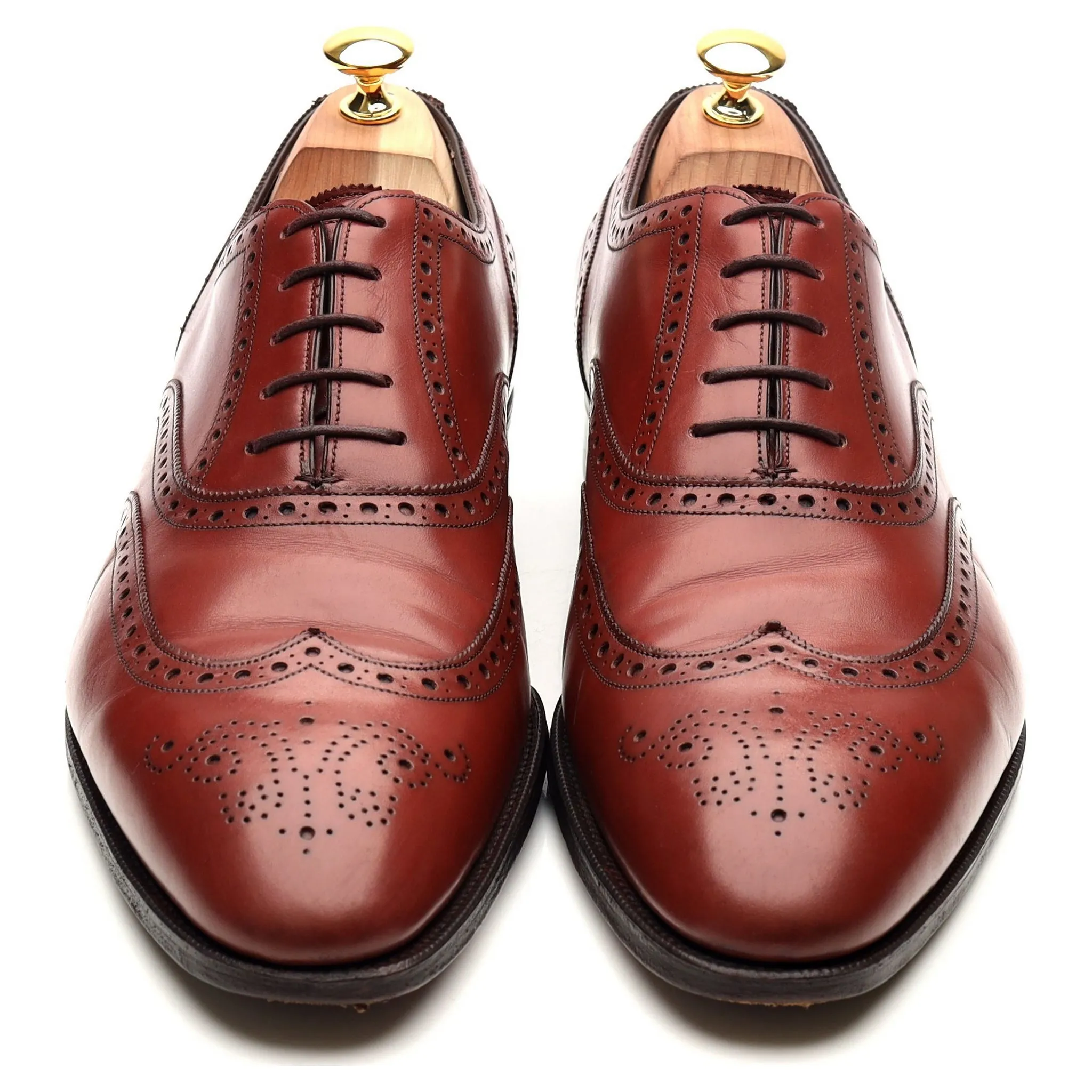 'Rothschild' Rosewood Brown Leather Oxford Brogues UK 11 F