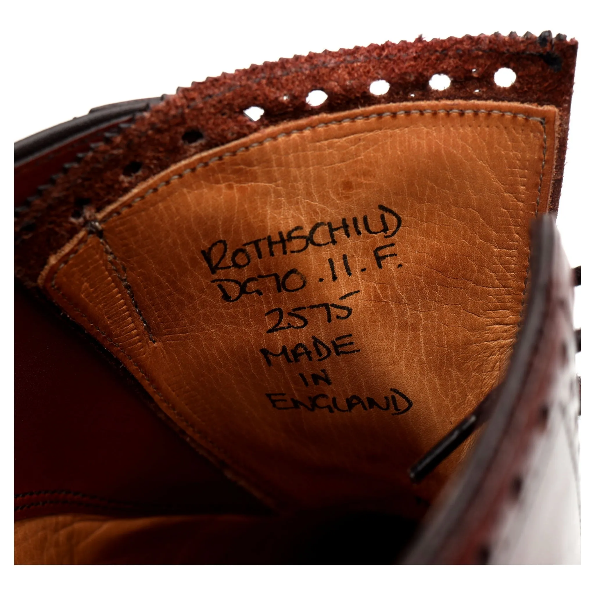 'Rothschild' Rosewood Brown Leather Oxford Brogues UK 11 F