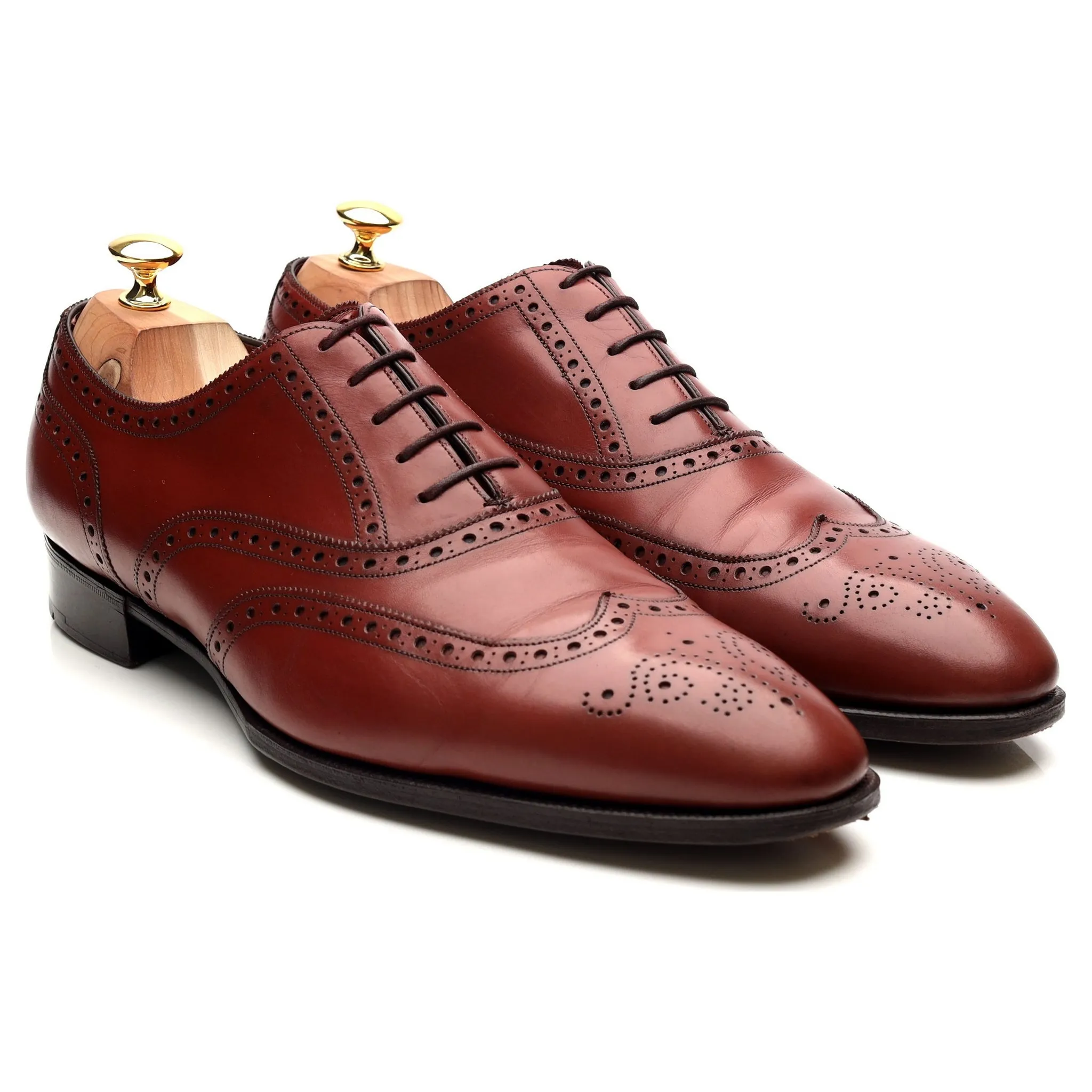 'Rothschild' Rosewood Brown Leather Oxford Brogues UK 11 F