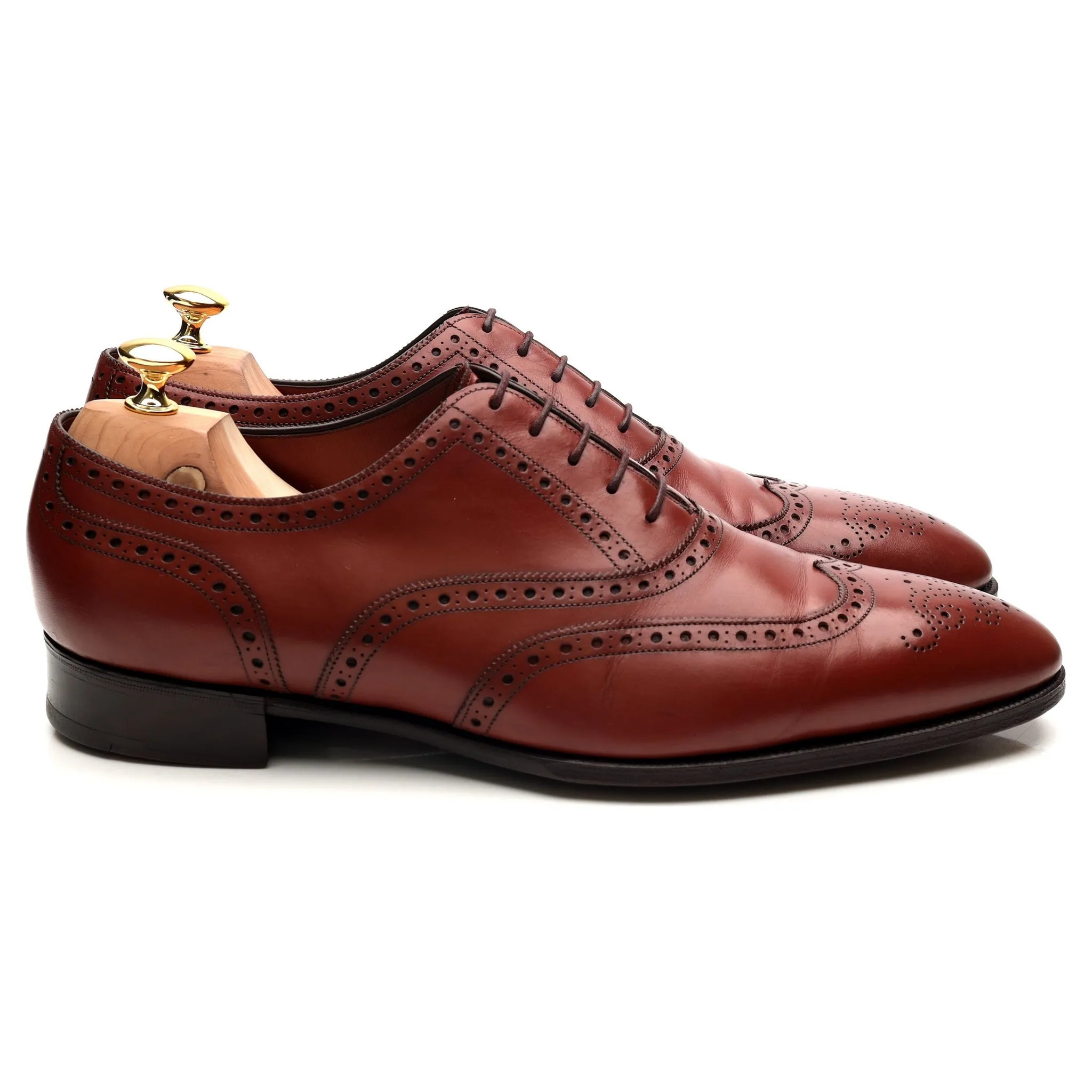 'Rothschild' Rosewood Brown Leather Oxford Brogues UK 11 F