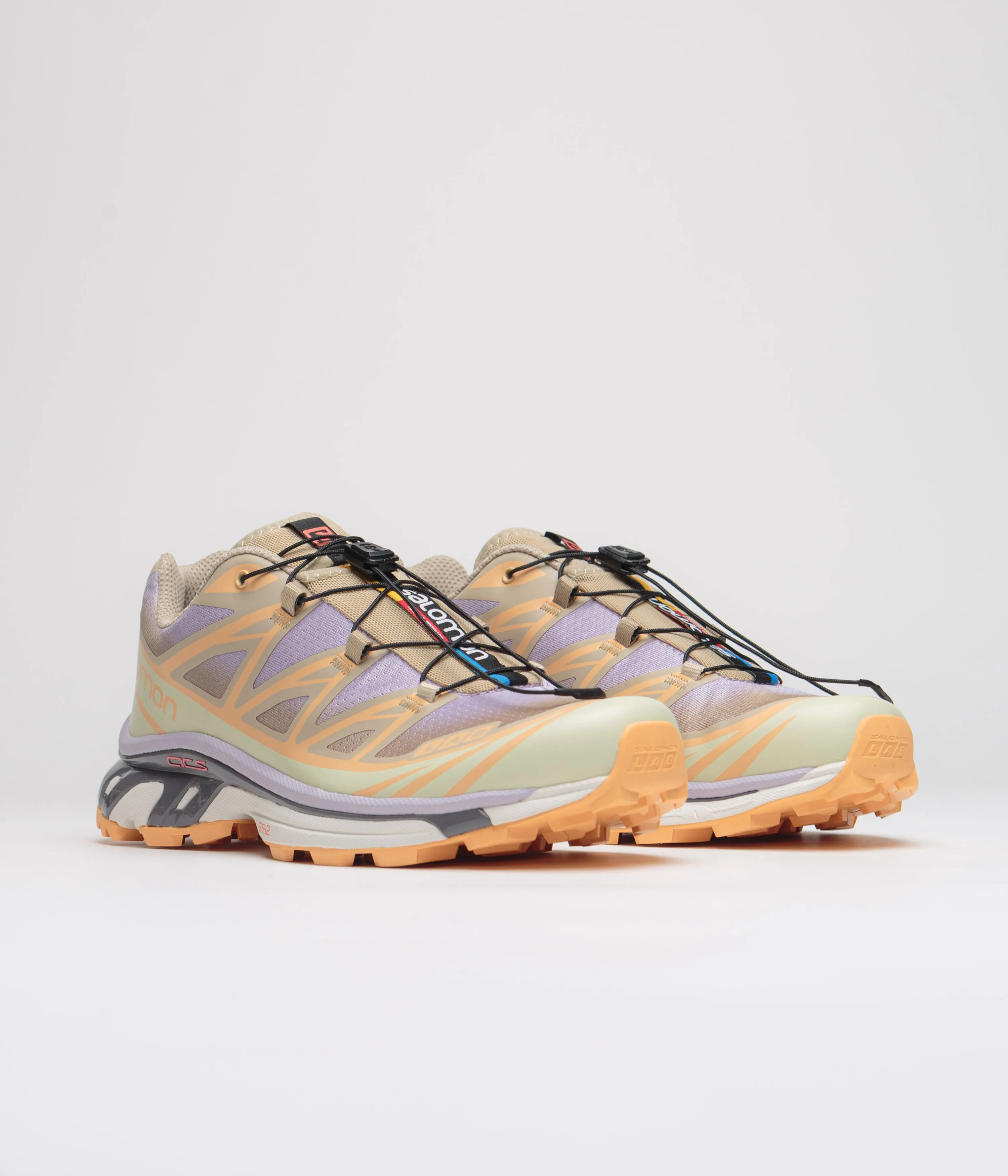 Salomon XT-6 Skyline Shoes - White Pepper / Peach Quartz / Orchid Petal