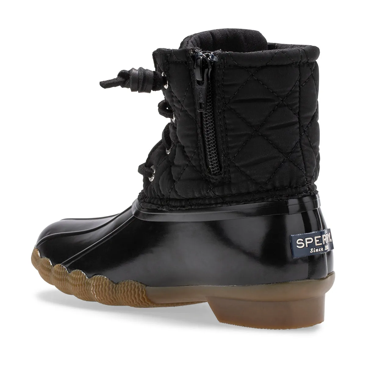 Saltwater Kid's Nylon Quilt Duck Boot - Black