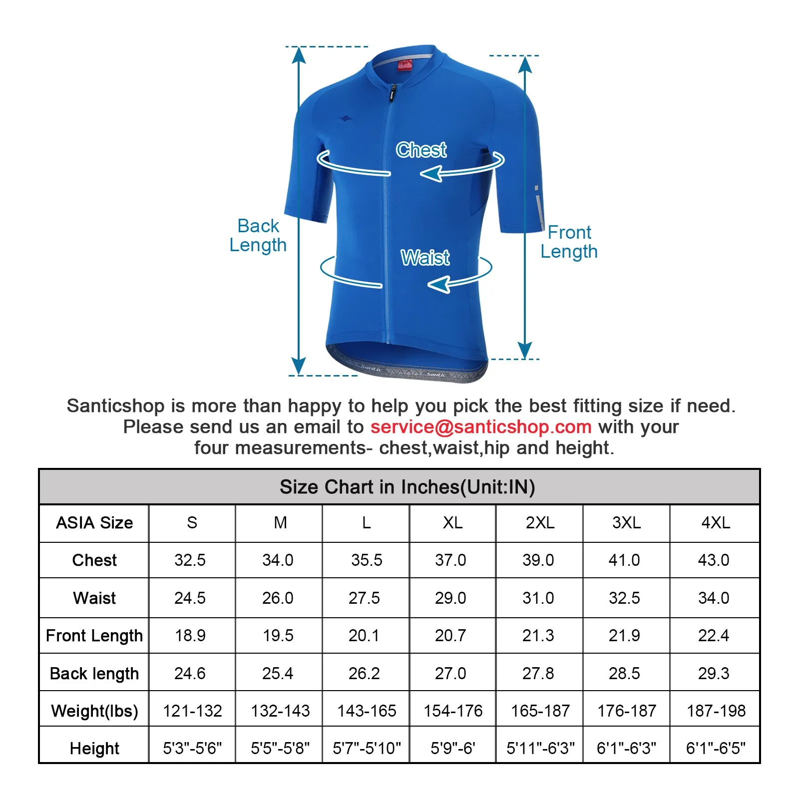 Santic Azuni Blue Men Cycling Jersey Short Sleeve