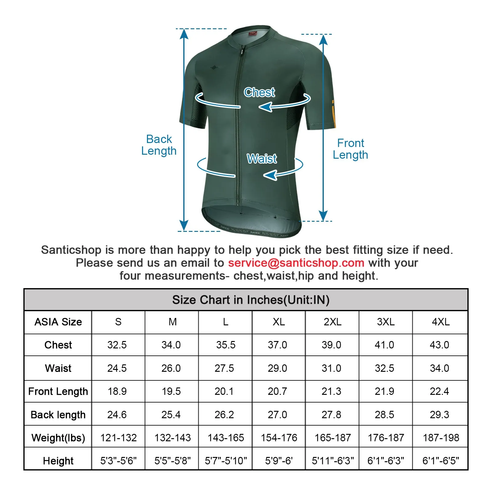 Santic Azuni Green Men Cycling Jersey Short Sleeve