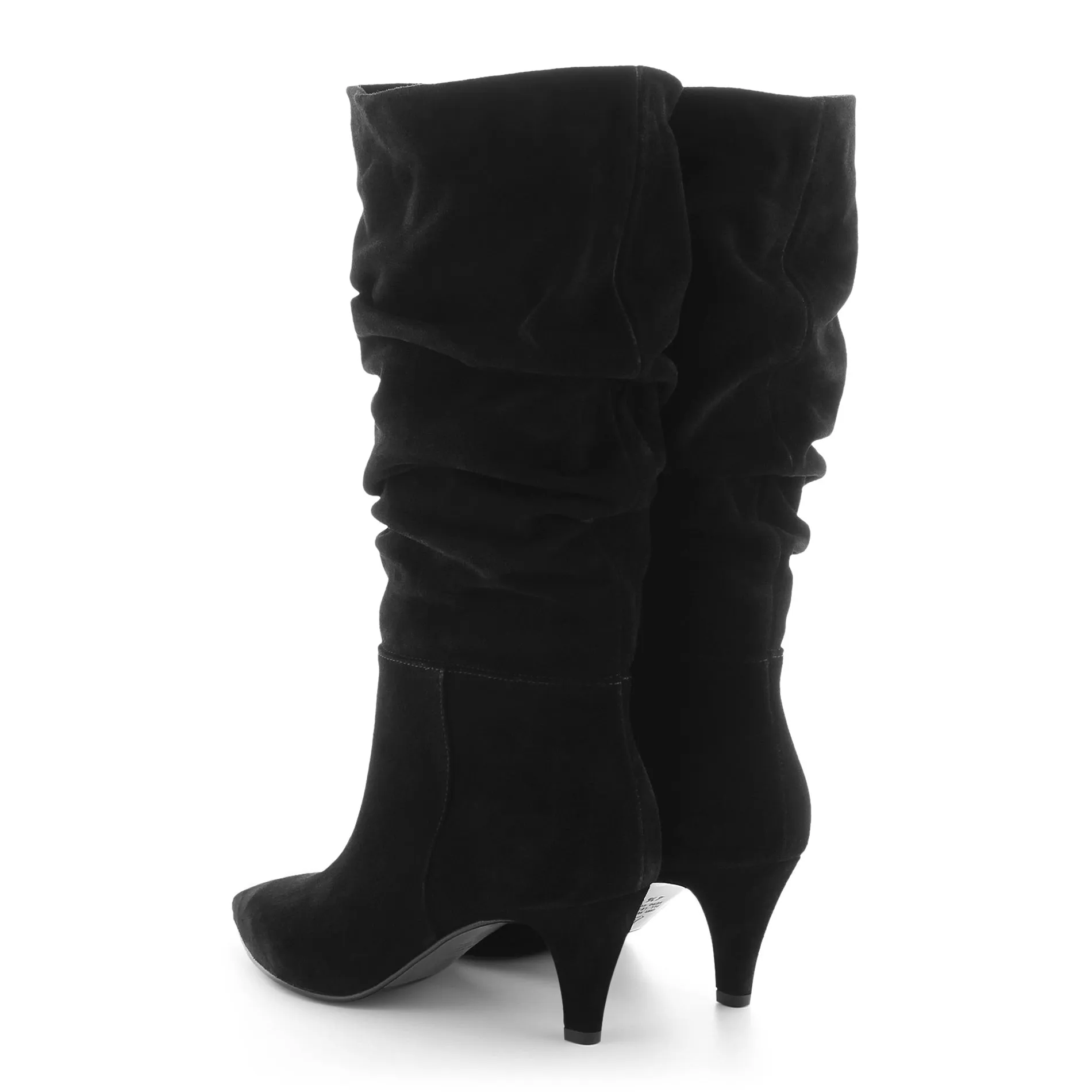 Schwarz Black Porto Slouchy Suede Boots