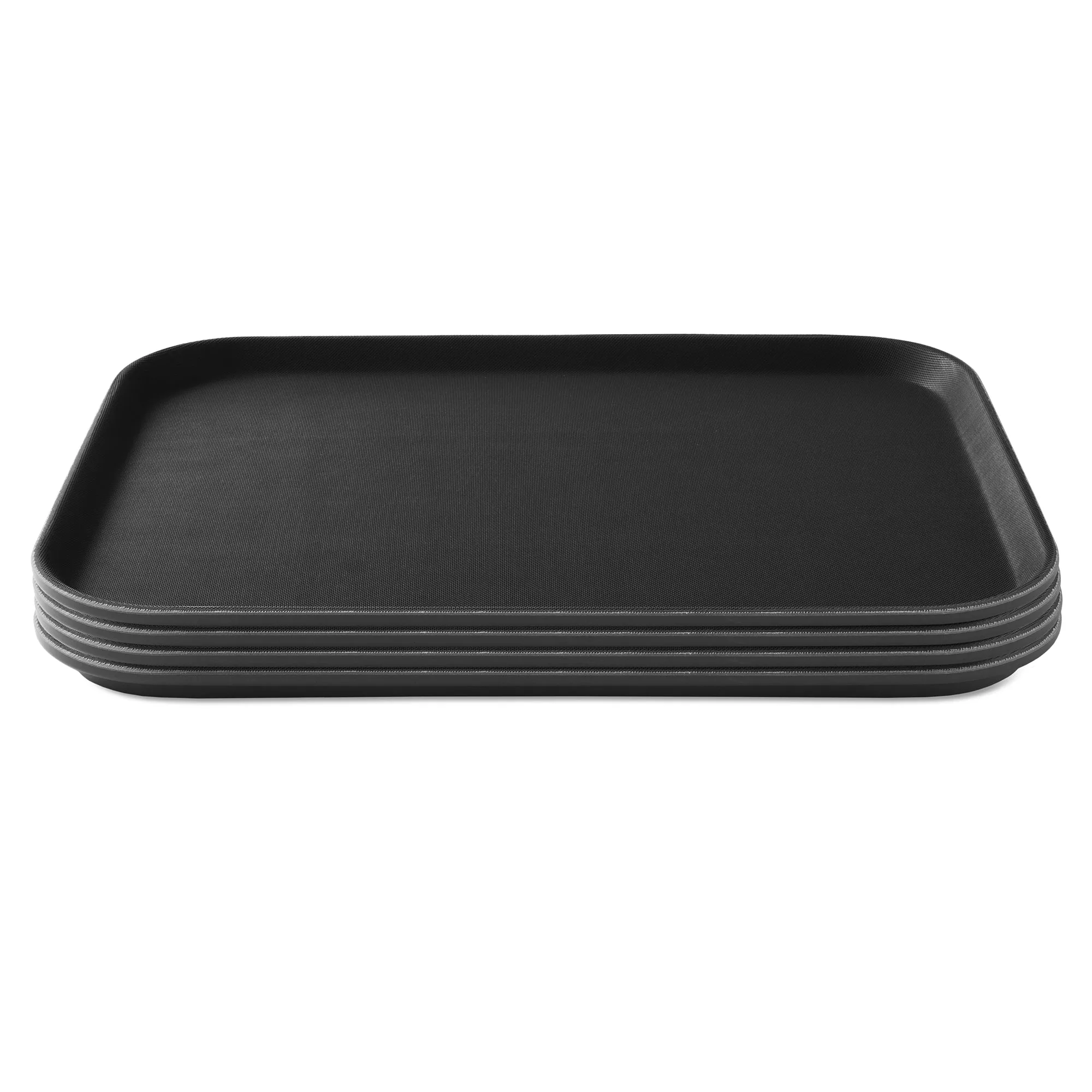 (Set of 4) Rectangular Restaurant Serving Trays, NSF Food Service Tray