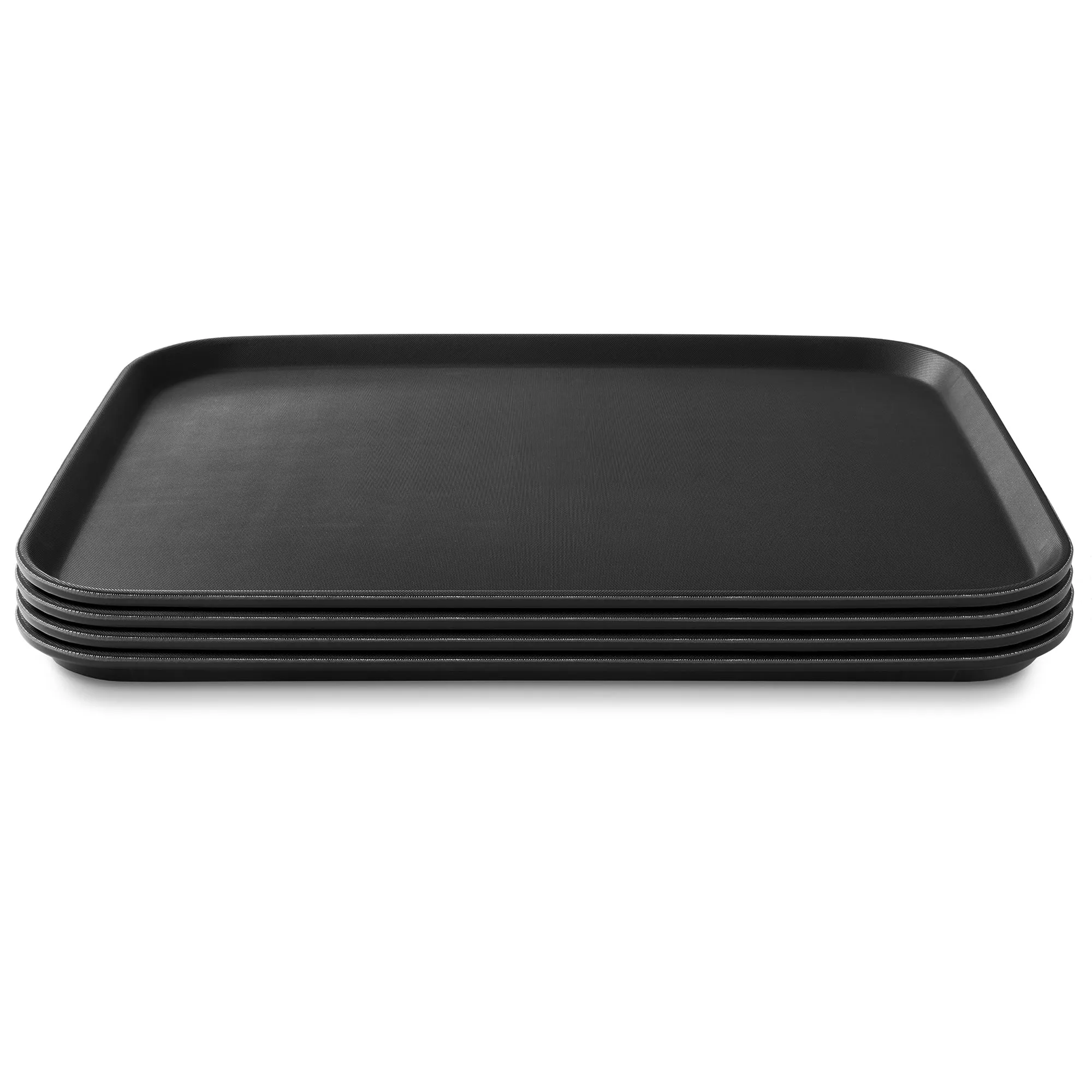 (Set of 4) Rectangular Restaurant Serving Trays, NSF Food Service Tray