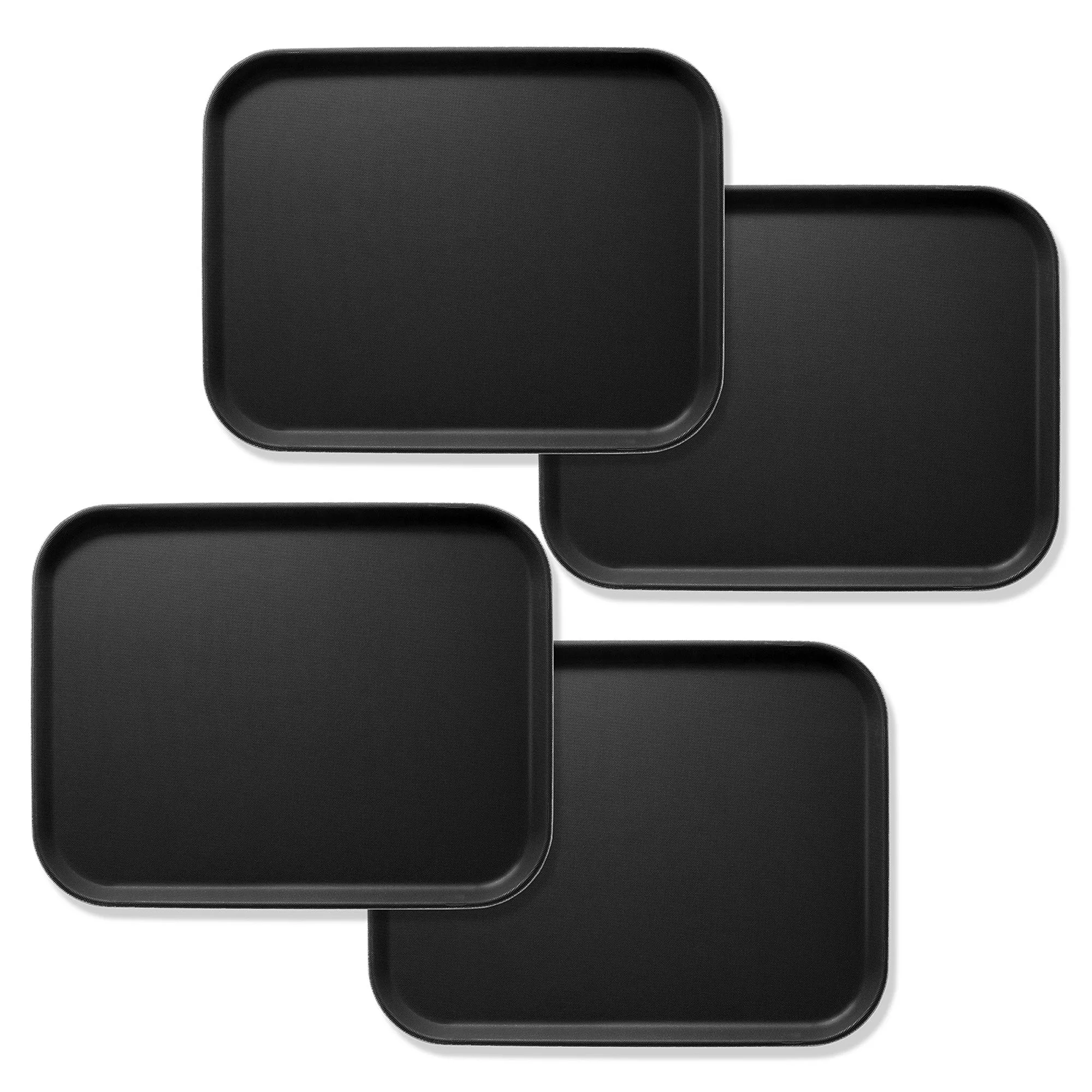 (Set of 4) Rectangular Restaurant Serving Trays, NSF Food Service Tray