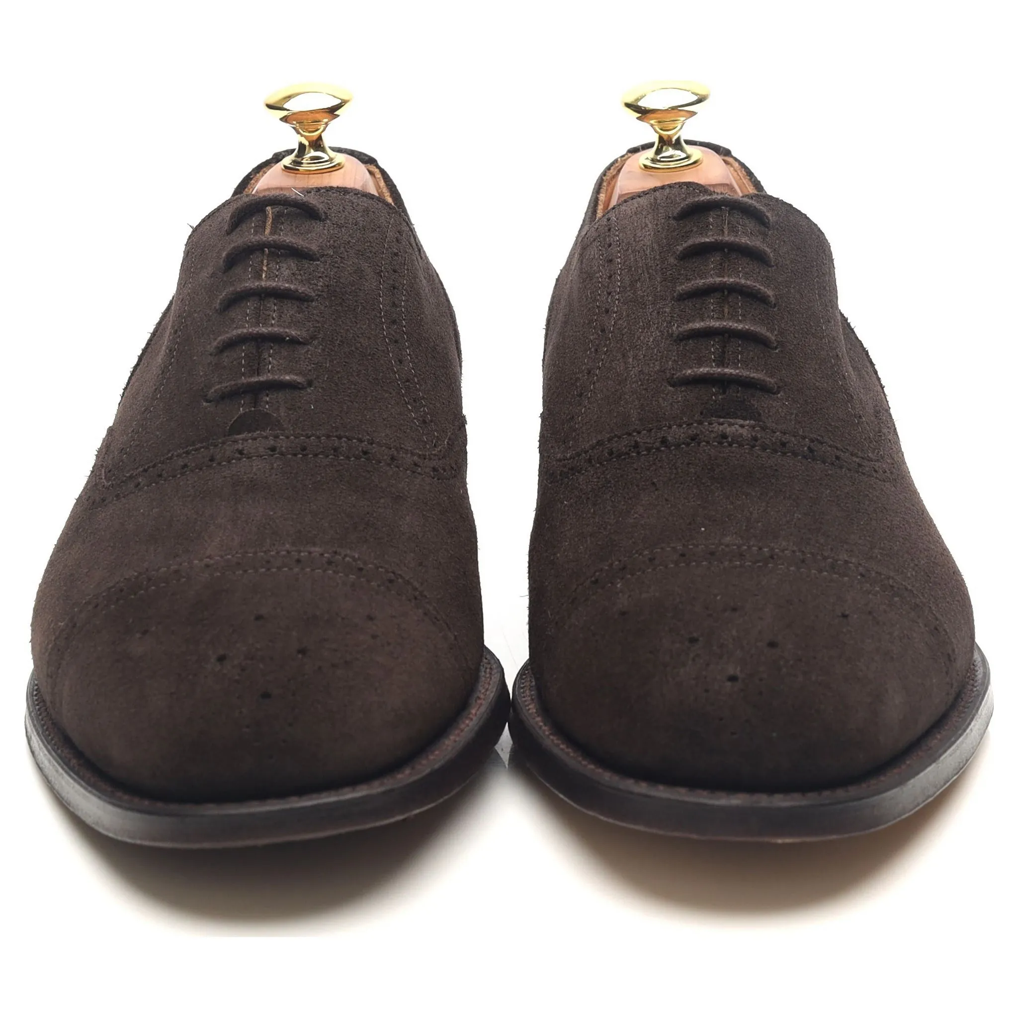 Shipton & Heneage 'Harris' Dark Brown Suede Oxford Brogues UK 8.5 F