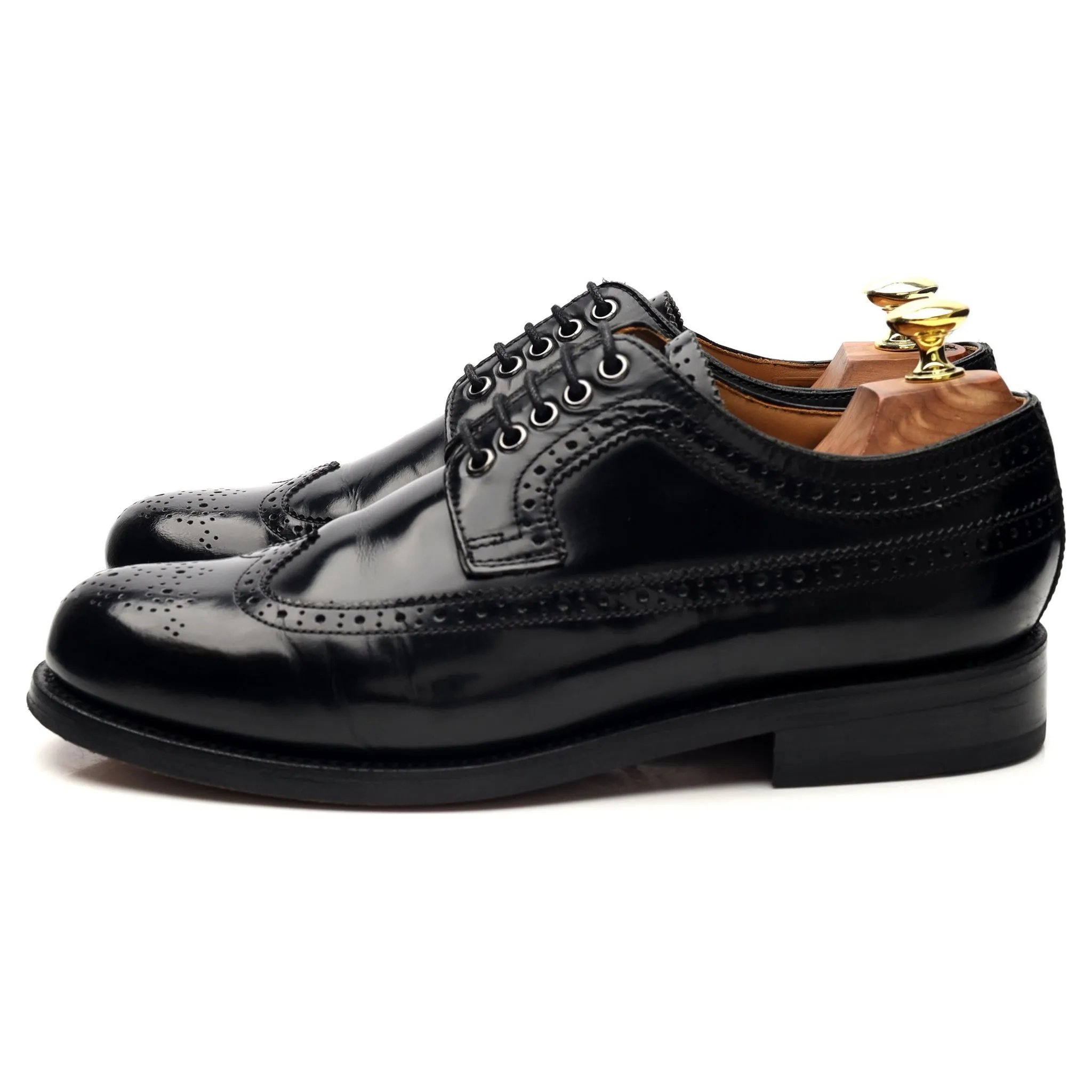 'Sid' Black Leather Derby Brogues UK 7 G