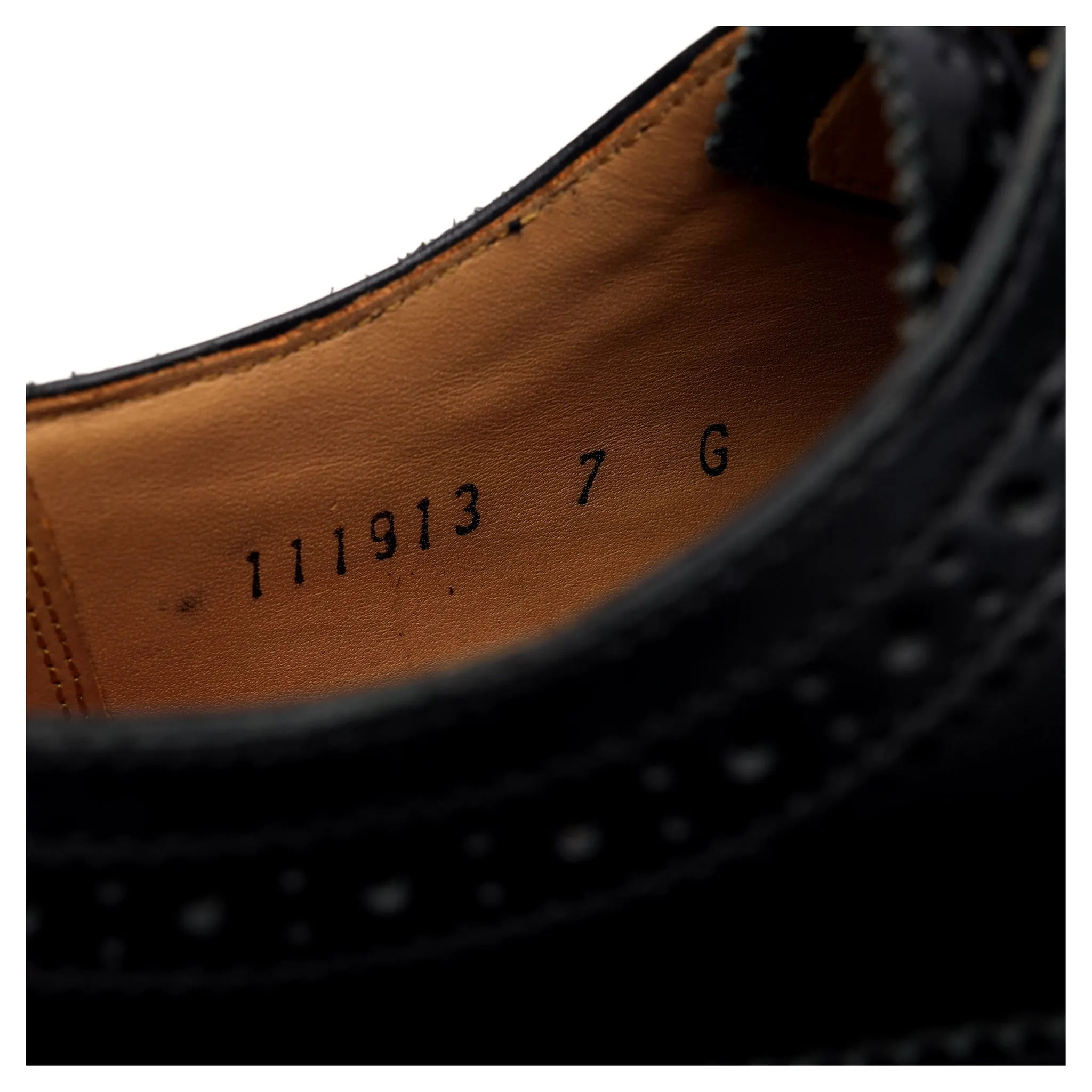 'Sid' Black Leather Derby Brogues UK 7 G