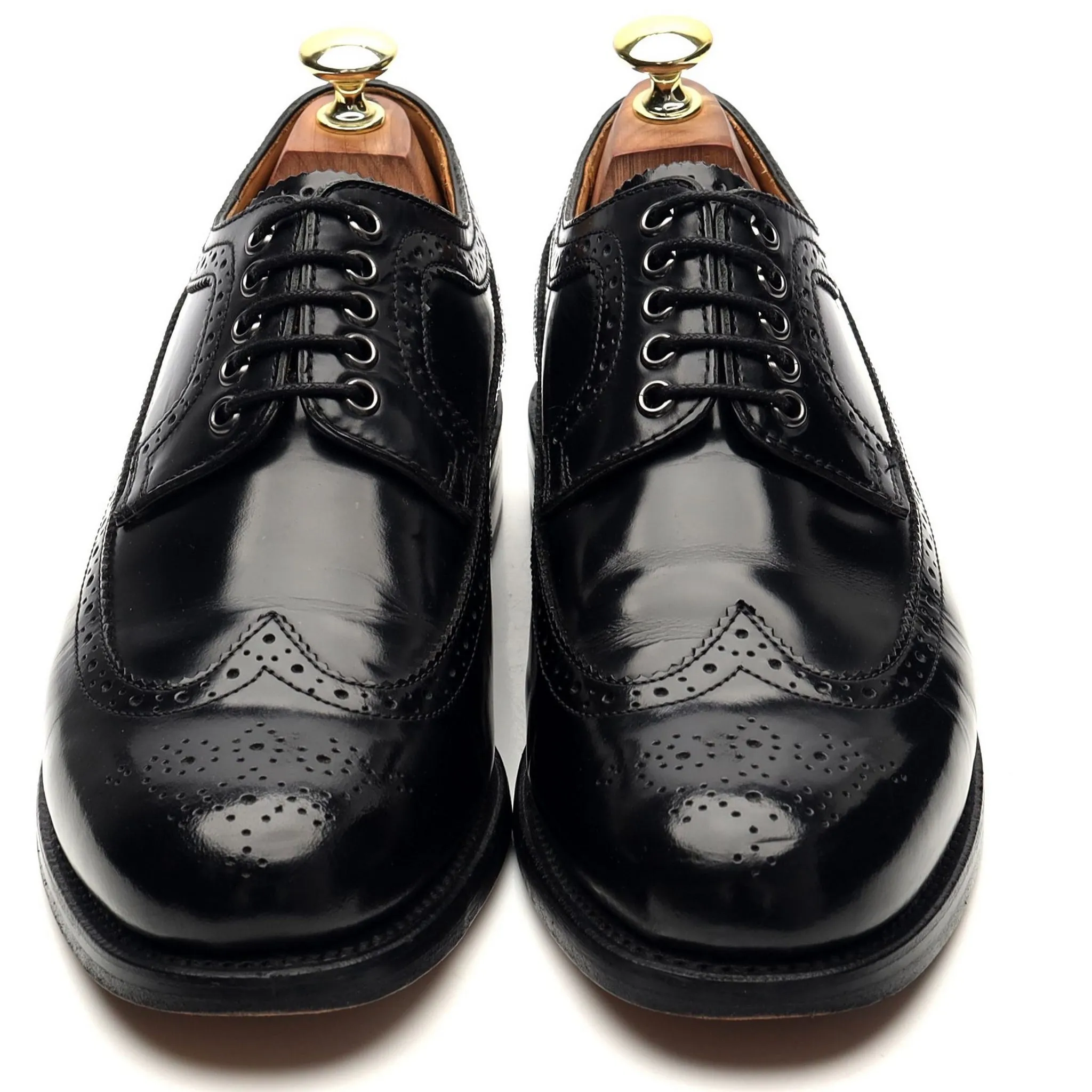 'Sid' Black Leather Derby Brogues UK 7 G