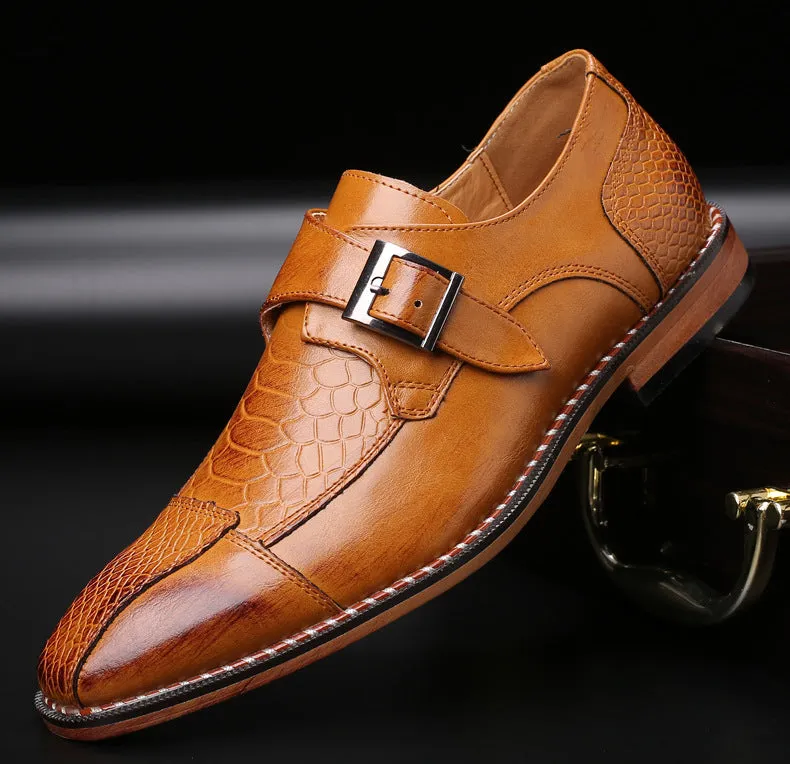 Single Buckle  - Men's Monkstrap Leather Dress shoes