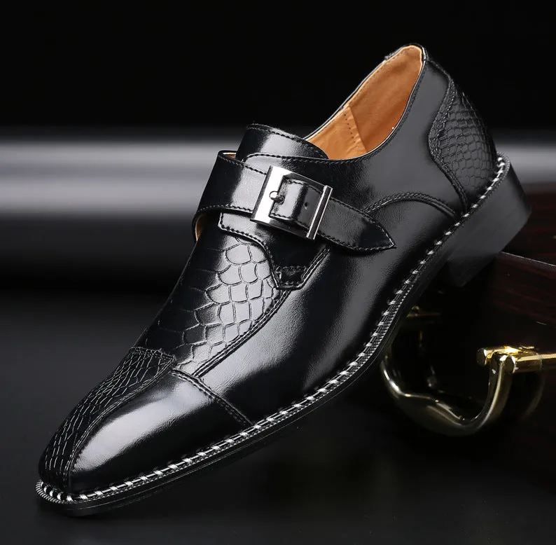 Single Buckle  - Men's Monkstrap Leather Dress shoes