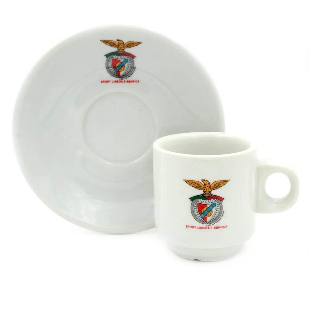 SL Benfica Set Of 6 Espresso Cup and Saucers With Gift Box