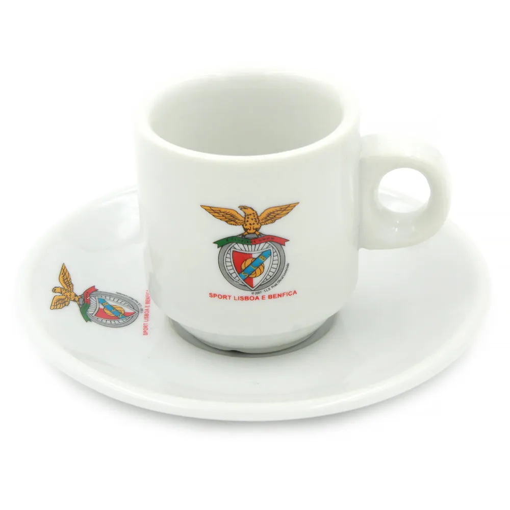 SL Benfica Set Of 6 Espresso Cup and Saucers With Gift Box