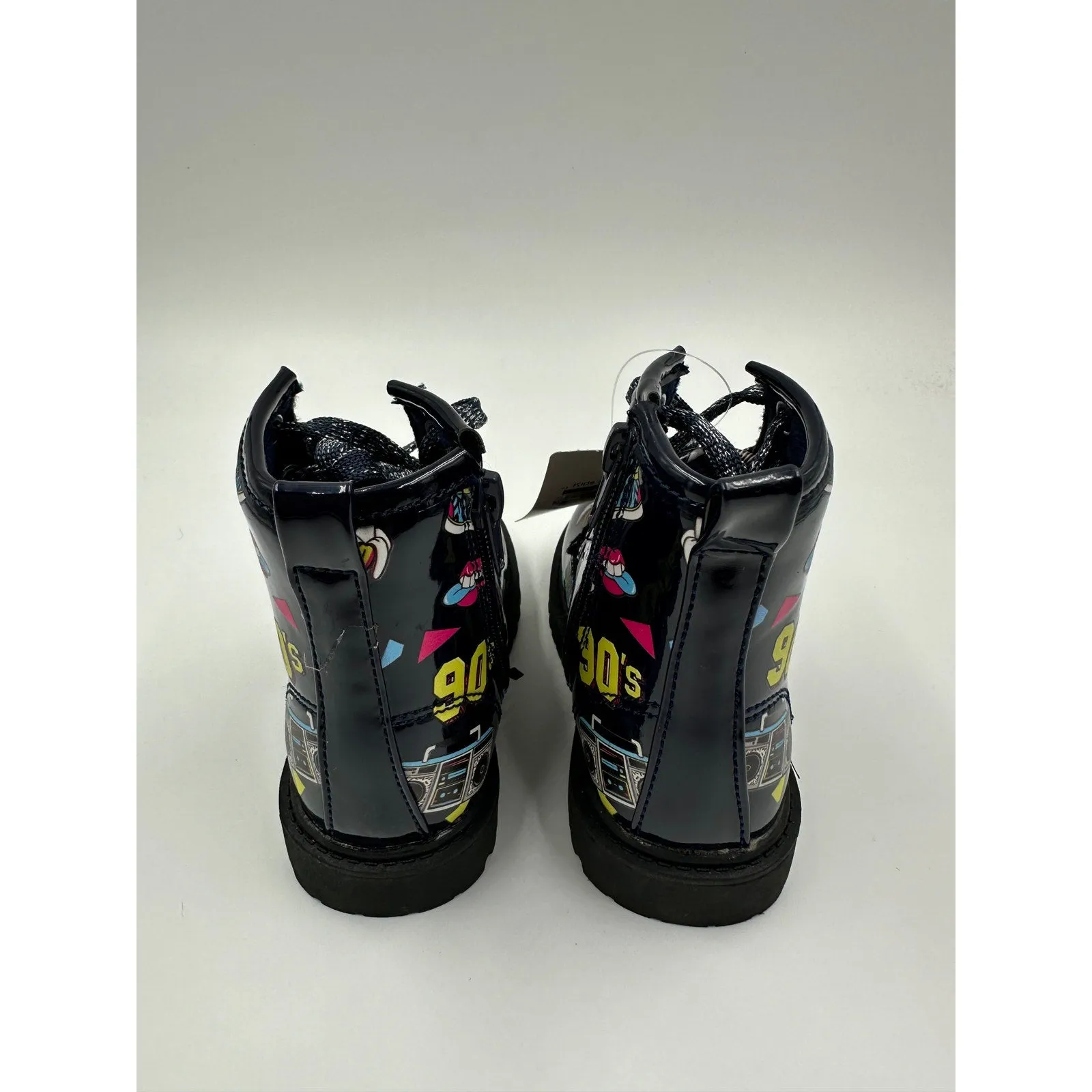 Small Kid/Toddler Size 7, '90s Themed Rain Boots with Gloss Finish