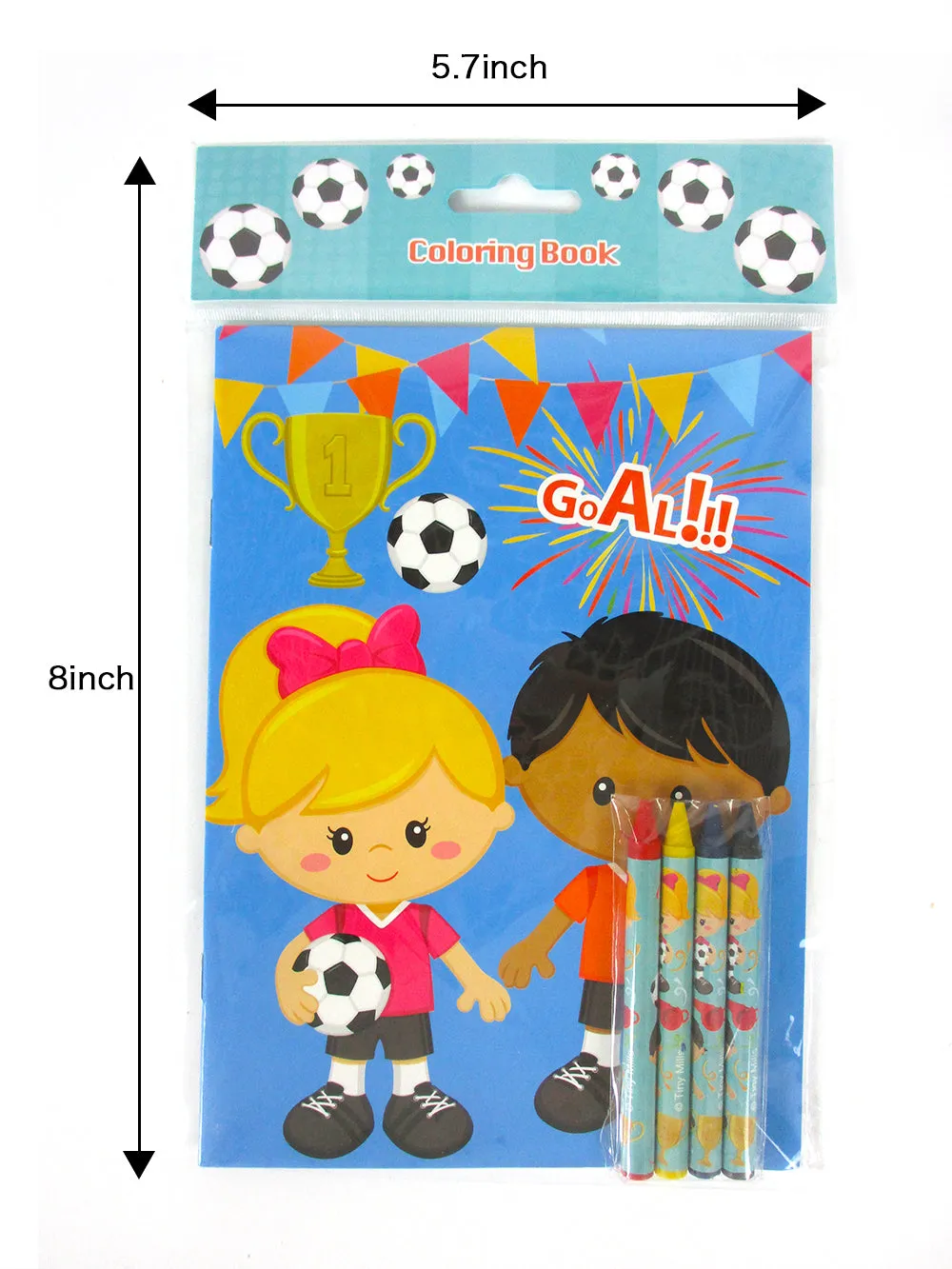 Soccer Coloring Books with Crayons Party Favors - Set of 6 or 12