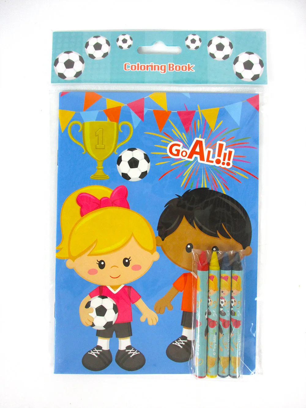 Soccer Coloring Books with Crayons Party Favors - Set of 6 or 12