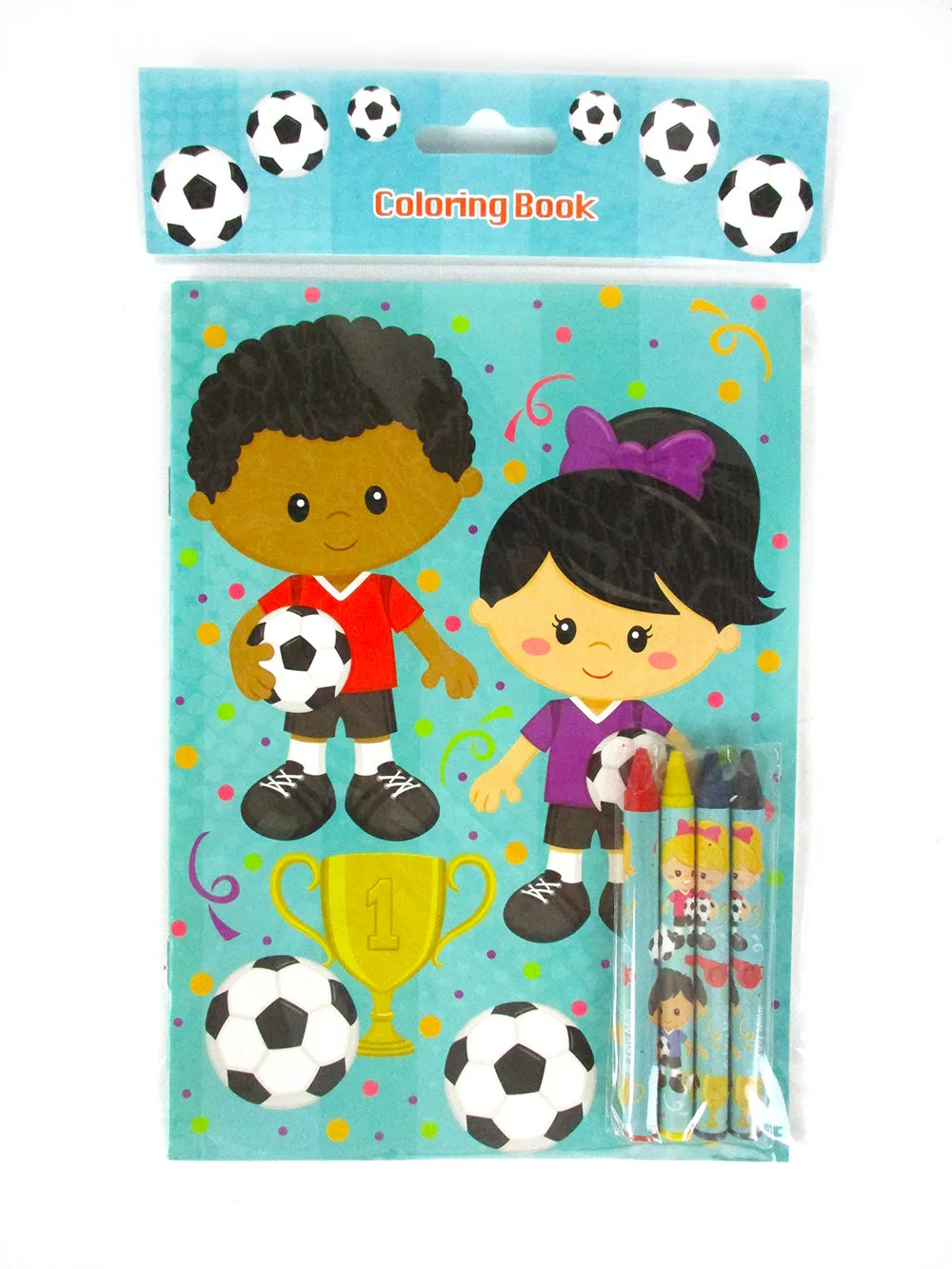 Soccer Coloring Books with Crayons Party Favors - Set of 6 or 12