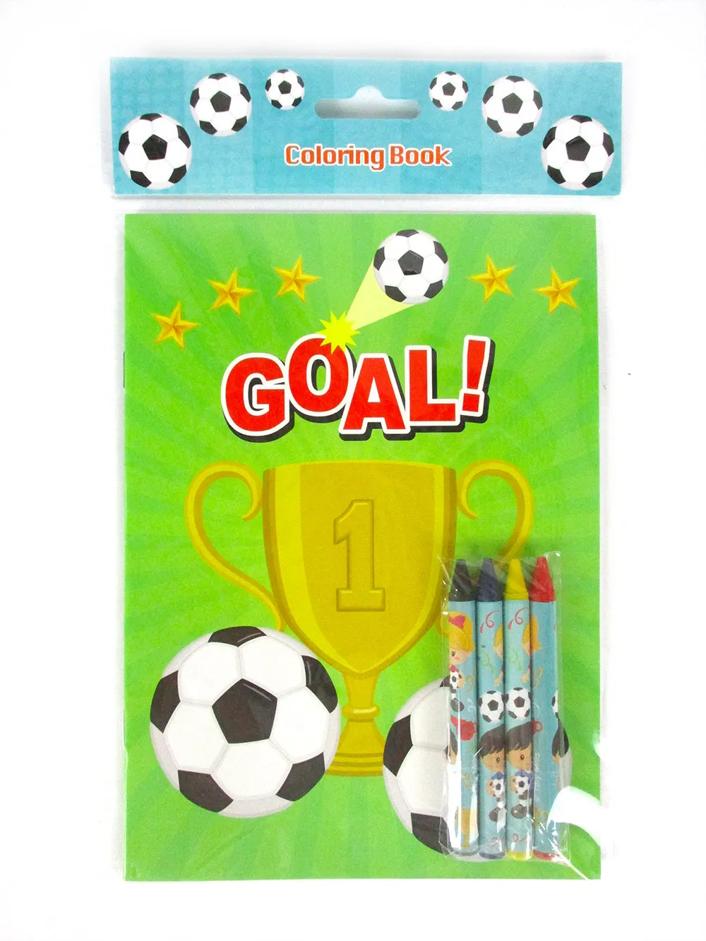 Soccer Coloring Books with Crayons Party Favors - Set of 6 or 12