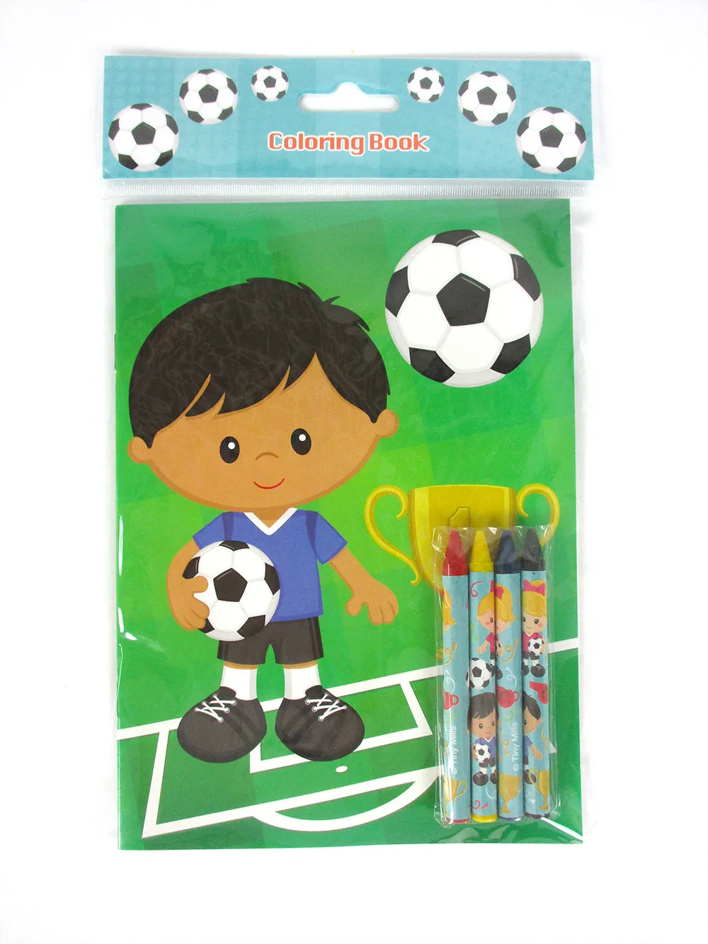 Soccer Coloring Books with Crayons Party Favors - Set of 6 or 12