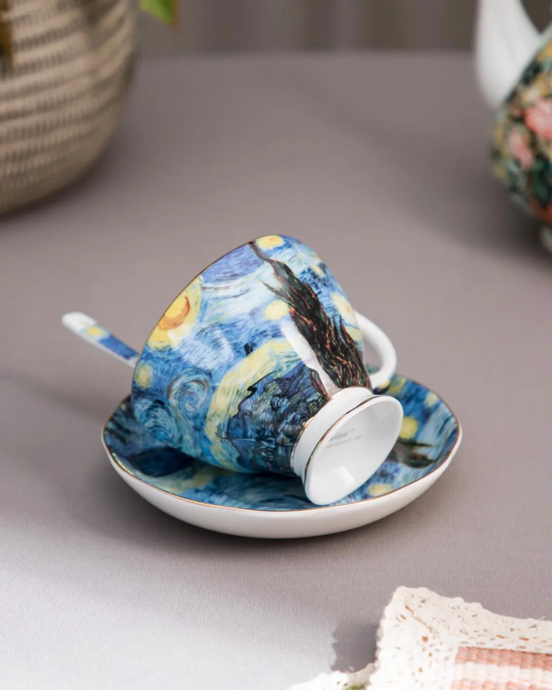 'Starry Night' Vincent Van Gogh Painting Cup & Saucer