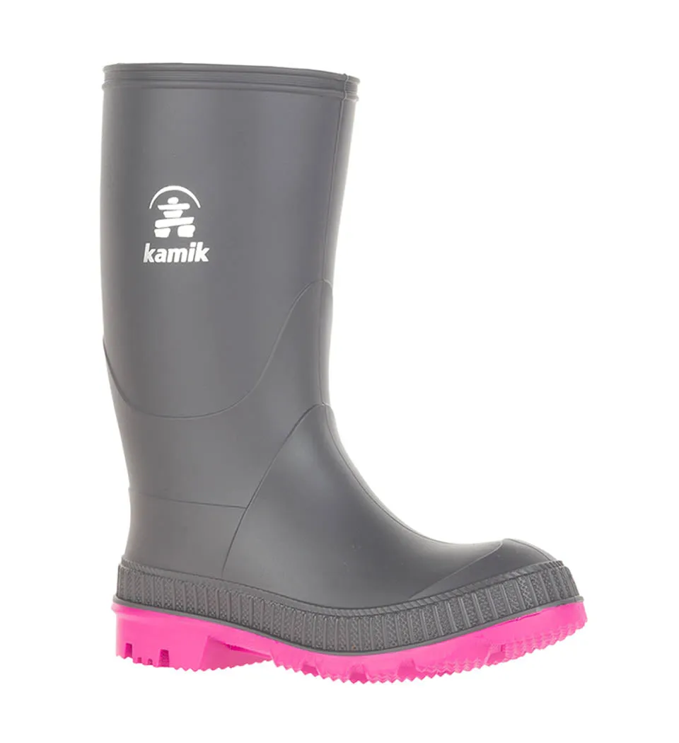 Stomp Rain Boot - Charcoal/Pink